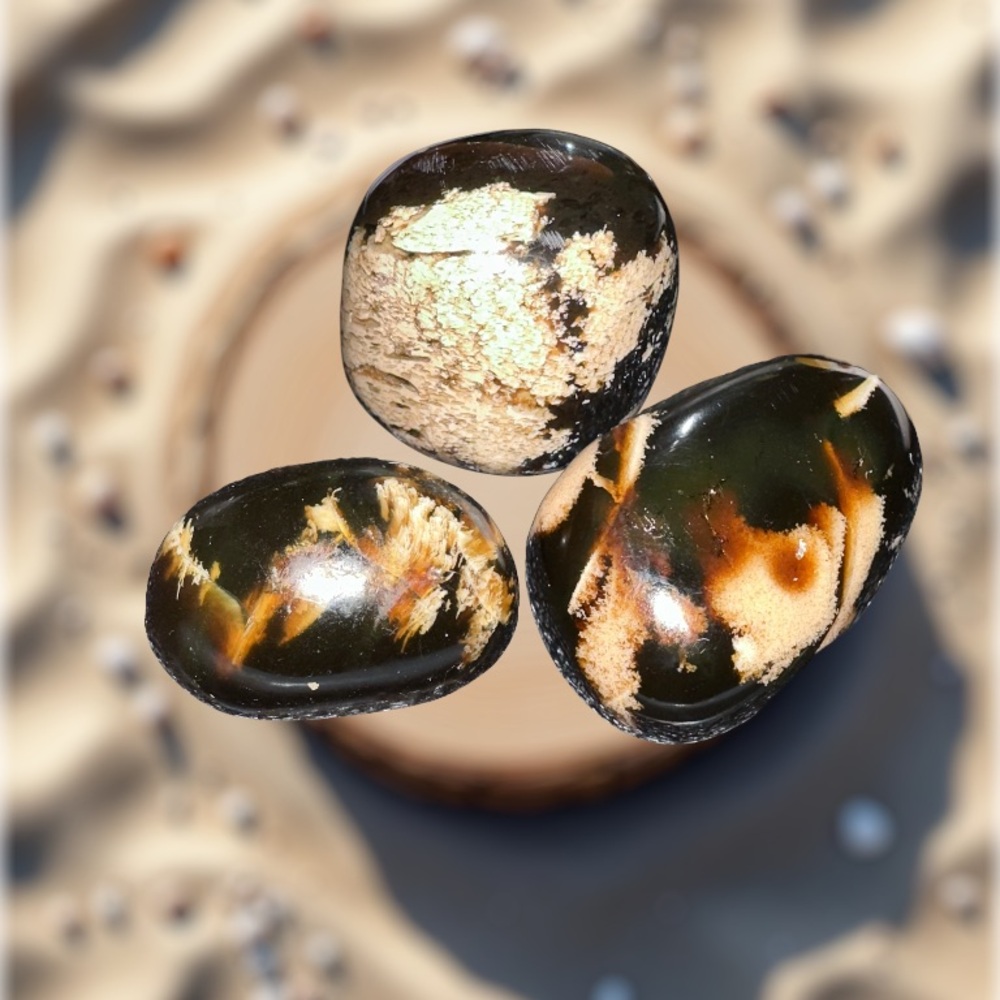 Blue Sumatra Amber Tumble (one)